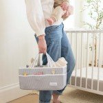 Lily Miles Baby Diaper Caddy - Large Organizer Tote Bag for Newborn essentials Boy or Girl - Baby Shower Basket - Nursery Must Haves - Registry Favorites - Newborn Caddie Car Travel