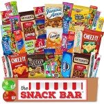 The Snack Bar - Snack Care Package (40 count) - Variety Assortment with American Candy, Fruit Snacks, Gift Snack Box for Lunches, Office, College Students, Road Trips, Holiday Gifts