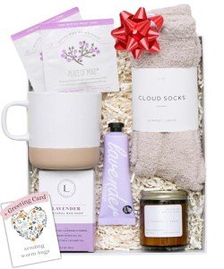 Unboxme Lavender Spa Gift Set - Relaxation Gifts for Women with Candle & Bath Bombs - Perfect Self-Care Gift for Women, Birthdays, Christmas, Get Well Soon, or Valentine's Day
