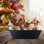 Baskets For Gifts Empty, 5 Pk Black Empty Gift Baskets To Fill, Sturdy Cardboard Tray With Handles, Large Gift Baskets Empty Bulk For Beautiful Gifts, Christmas, Easter, Halloween