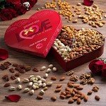 NUT CRAVINGS Gourmet Collection - Purim Mishloach Manot Mixed Nuts Heart Shaped Gift Basket, Love in A Box (6 Assortments, 2 LB) Romantic Arrangement Platter, Healthy Kosher Corporate