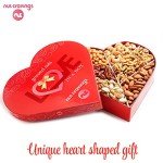 NUT CRAVINGS Gourmet Collection - Purim Mishloach Manot Mixed Nuts Heart Shaped Gift Basket, Love in A Box (6 Assortments, 2 LB) Romantic Arrangement Platter, Healthy Kosher Corporate