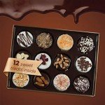 12 Chocolate Valentines Cookies Gift Basket, Gourmet Covered Candy Gift Box for Food Delivery, Cookie Gift Ideas for Galentines Friends Co-workers