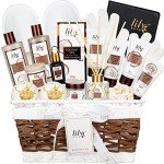 18 Pcs Lily Roy Gift Baskets for Women Beauty & Care Spa Set Birthday Gifts for Mom Men Bath and Body Gift Basket for Women and Men Christmas Spa Kit Spa Gift Basket Idea with Shower Gel, Bubble Bath