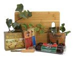 Gift Basket Village Charcuterie Board Gift Set – Bamboo Cutting Board, Three-Pepper Crackers, Italian Sausage, Wisconsin Cheese, Cheese Spread, and Knife – Wedding or Housewarming Gift