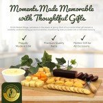 Gift Basket Village Charcuterie Board Gift Set – Bamboo Cutting Board, Three-Pepper Crackers, Italian Sausage, Wisconsin Cheese, Cheese Spread, and Knife – Wedding or Housewarming Gift