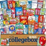 COLLEGEBOX Snack Box (50 Count) Easter Variety Pack Care Package Gift Basket Adult Kid Guy Girl Women Men Birthday College Student Office School