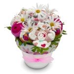 Deluxe Baby Blossom Clothing Bouquet | Newborn Baby Girl Gift Set | Baby Gift Basket for Expecting Moms | New Baby Gift Basket | Pink Baby Gift Set | Baby Girl Outfits | Nikki's Gift Baskets