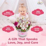 Deluxe Baby Blossom Clothing Bouquet | Newborn Baby Girl Gift Set | Baby Gift Basket for Expecting Moms | New Baby Gift Basket | Pink Baby Gift Set | Baby Girl Outfits | Nikki's Gift Baskets