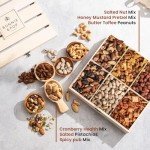BONNIE AND POP - Nut Gift Basket, in Reusable Wooden Crate, Healthy Gift Option, Gourmet Snack Food Box, with Unique Flavors, Great for Feel Better, Sympathy & Birthday- Bonnie & Pop