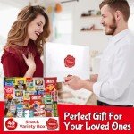 Snack Box (45 Pieces) Gift Care Package Basket for Adults Kids Office College - Perfect for Birthdays Holidays - Packed in a Beautiful Gift Box