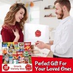 Snack Box (45 Pieces) Gift Care Package Basket for Adults Kids Office College - Perfect for Birthdays Holidays - Packed in a Beautiful Gift Box