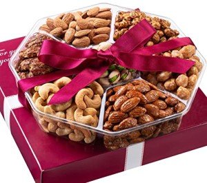 Nuts Gift Basket - Assortment of Sweet & Roasted Salted Gourmet Nuts - Assorted Food Gift Box for Christmas, Thanksgiving, Fathers Day, Mothers Day, Family, Sympathy, Men & Women.