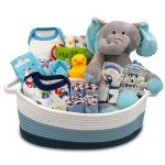 Bundle of Joy Deluxe New Baby Gift Basket | Newborn Baby Boy Gift Set with Baby Essentials | Baby Gift Basket for Expecting Moms | Baby Layette Set | Blue Baby Gift Set | Nikki's Gift Baskets