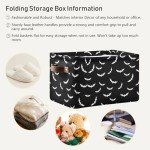 XUWU Storage Basket Bin Bats Halloween Goth Organizer Basket Collapsible Shelf Basket Cube with handle for Nursery Bedroom Bathroom
