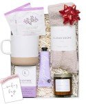 Unboxme Lavender Spa Gift Set - Relaxation Gifts for Women with Candle & Bath Bombs - Perfect Self-Care Gift for Women, Birthdays, Christmas, Get Well Soon.