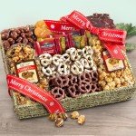 A Gift Inside Merry Christmas Chocolate Caramel and Crunch Grand Gift Basket