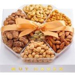 Nuts Gift Basket - Assortment of Sweet & Roasted Salted Gourmet Nuts - Assorted Food Gift Box for Christmas, Thanksgiving, Fathers Day, Mothers Day, Family, Sympathy, Men & Women.