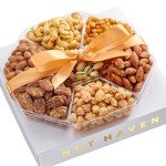 Nuts Gift Basket - Assortment of Sweet & Roasted Salted Gourmet Nuts - Assorted Food Gift Box for Christmas, Thanksgiving, Fathers Day, Mothers Day, Family, Sympathy, Men & Women.