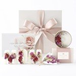 LaurGifts Birthday Gift for Mom Gift Basket for New Mom Gift for Women - Dutch Flower Fields Inspired Home Spa Gift Basket for Women - Bulk Mother's Day Candle Gift Set Self Care Gift Basket for Her