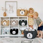 CherryNow Baby Basket for Newborn, Empty Baskets for Gift, Medium Animal Basket for Toy Clothes Towel, Woven Rope Bear Baskets for Kids, Brown, 15.7"D x 10.5"H