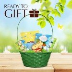 Lindt Easter Basket with GOLD BUNNY, Festive Lindt Chocolate for Kids with Green Easter Basket Ready for Gifting