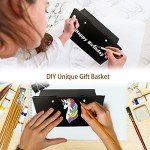 Baskets For Gifts Empty, 5 PCS Black Gift Bags With Handles DIY Kit, Gift Basket Empty To Fill Bulk For Party Favors Wedding Birthday Christmas Halloween Sympathy Thank You