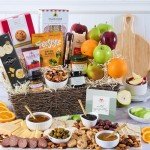 Sympathy Gift Fruit Basket of Fresh Fruits, Cheese, Meat, Chocolate, Crackers, Olives and Cookies by GourmetGiftBaskets.com