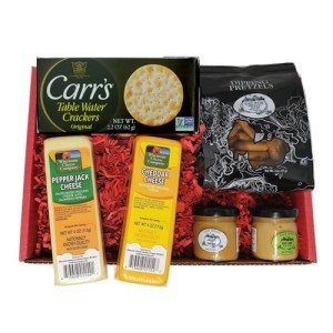 Wisconsin Cheese Company - Specialty Gourmet Wisconsin Cheese Gift Box - 100% Wisconsin Cheddar & Pepper Jack Cheese, Pretzels, Mustard & Crackers | Perfect for Parties, Charcuterie Boards and Birthday Gifts | Great Easter Gift for Cheese Lovers