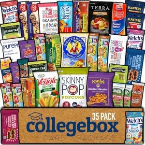 COLLEGEBOX Healthy Snack Box (35 Count) Easter Variety Pack Care Package Gift Basket Kid Men Women Adult Nuts Health Nutrition Assortment College