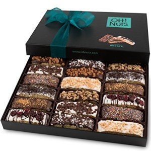 Gourmet Gift Baskets 18 Biscotti Cookie Chocolate Gift Basket | Unique Prime Gift Idea for Holiday, Birthday, Anniversary, Corporate Tray for Men, Women - Oh Nuts