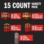Jack Link's Beef Jerky Gift Basket Variety Pack - Includes Jerky, Meat Sticks, and Beef Steaks, Great Gift for Men, Perfect Hunting Trip Snacks, 15-Piece Assorted Meat Snack Pack