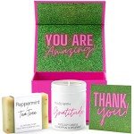 Boxzie Thank You Gifts for Women, Appreciation Gift Box Set, Cute Gratitude Basket Ideas - Thoughtful Candle Presents for Employee, Boss, Coworker, Hostess, Female, Secretary, Teacher, Friend