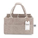 Parker Baby Diaper Caddy - Nursery Storage Bin and Car Organizer for Diapers and Baby Wipes - Oatmeal, Regular