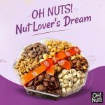 Nuts Gift Basket 2.2 LB | Large 7 Variety Holiday Freshly Roasted Party Tray | Birthday, Anniversary, Corporate Tray | Premium Gift Basket Idea for Men & Women by Oh Nuts