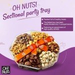 Nuts Gift Basket 2.2 LB | Large 7 Variety Holiday Freshly Roasted Party Tray | Birthday, Anniversary, Corporate Tray | Premium Gift Basket Idea for Men & Women by Oh Nuts