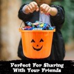Halloween Candy Gift Basket for Kids and Adults - Trick or Treat Pumpkin Bucket Filled with Assorted Candies, Great Care Package Basket for Boys, Girls and College Students, 45ct