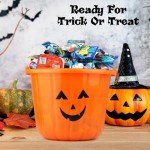 Halloween Candy Gift Basket for Kids and Adults - Trick or Treat Pumpkin Bucket Filled with Assorted Candies, Great Care Package Basket for Boys, Girls and College Students, 45ct