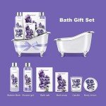 Gift Set for Women Body & Earth Gifts for Women Lavender Gift Baskets For Women Bath Sets for Women Gift with Bubble Bath Body Lotion Scented Candle Mothers Day Gifts Bath Gifts for Women