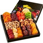 Dried Fruit & Nuts Gift Basket Arrangement Platter, Gourmet Food Snack Box, Gift Basket, Birthday Care Package, Healthy Kosher - Her Him - 12 Snackberry Assortment (Single)