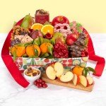 Holiday Chocolate, Nuts & Fresh Fruit Gift Basket