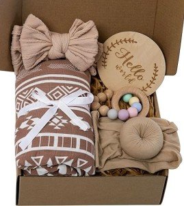 Newborn Baby Gift Set for Girls - Baby Shower Gifts, Baby Gift Box Set, Baby Girl Gifts, Baby Welcome Box, Newborn Gift Set with Essential Baby Items and Accessories