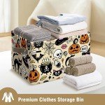 Halloween Ghost Basket with Handles spooky basket stuffers for Boyfriend Large Collapsible Storage Bins Boxes for Shelves Home Office Toys