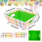 Kolewo4ever 36 Pieces 12 Pack Easter Gift Baskets, Empty to Fill, 8x10'' with Colorful Pull Bows