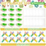 Kolewo4ever 36 Pieces 12 Pack Easter Gift Baskets, Empty to Fill, 8x10'' with Colorful Pull Bows