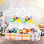Kolewo4ever 36 Pieces 12 Pack Easter Gift Baskets, Empty to Fill, 8x10'' with Colorful Pull Bows