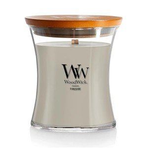 WoodWick Medium Hourglass Candle, Fireside Scent, Premium Soy Blend Wax, Crackles as it burns, Perfect for Gifting, 9.7oz