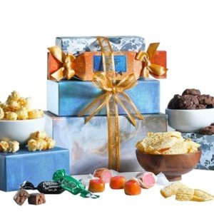 Broadway Basketeers Chocolate Food Gift Basket Tower Snack Gifts for Valentines Day, Women, Men, Families, College, Delivery for Birthday, Sympathy, Appreciation, Thank You, Get Well, Congratulations