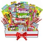 Assorted Candy Gift Basket Variety Pack, 41 Pieces of Candy Snack Box, Ideal Gift Basket for Kids & Adults, Perfect Valentines Care Packages for Birthday Parties and Family Gatherings.