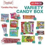 Assorted Candy Gift Basket Variety Pack, 41 Pieces of Candy Snack Box, Ideal Gift Basket for Kids & Adults, Perfect Valentines Care Packages for Birthday Parties and Family Gatherings.